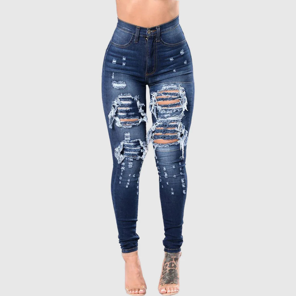 Women's Ripped Style Stretchy Jeans Collection