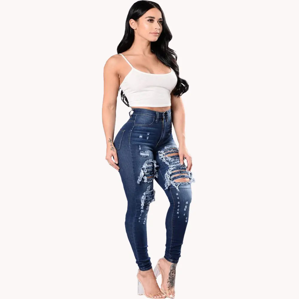 Women's Ripped Style Stretchy Jeans Collection