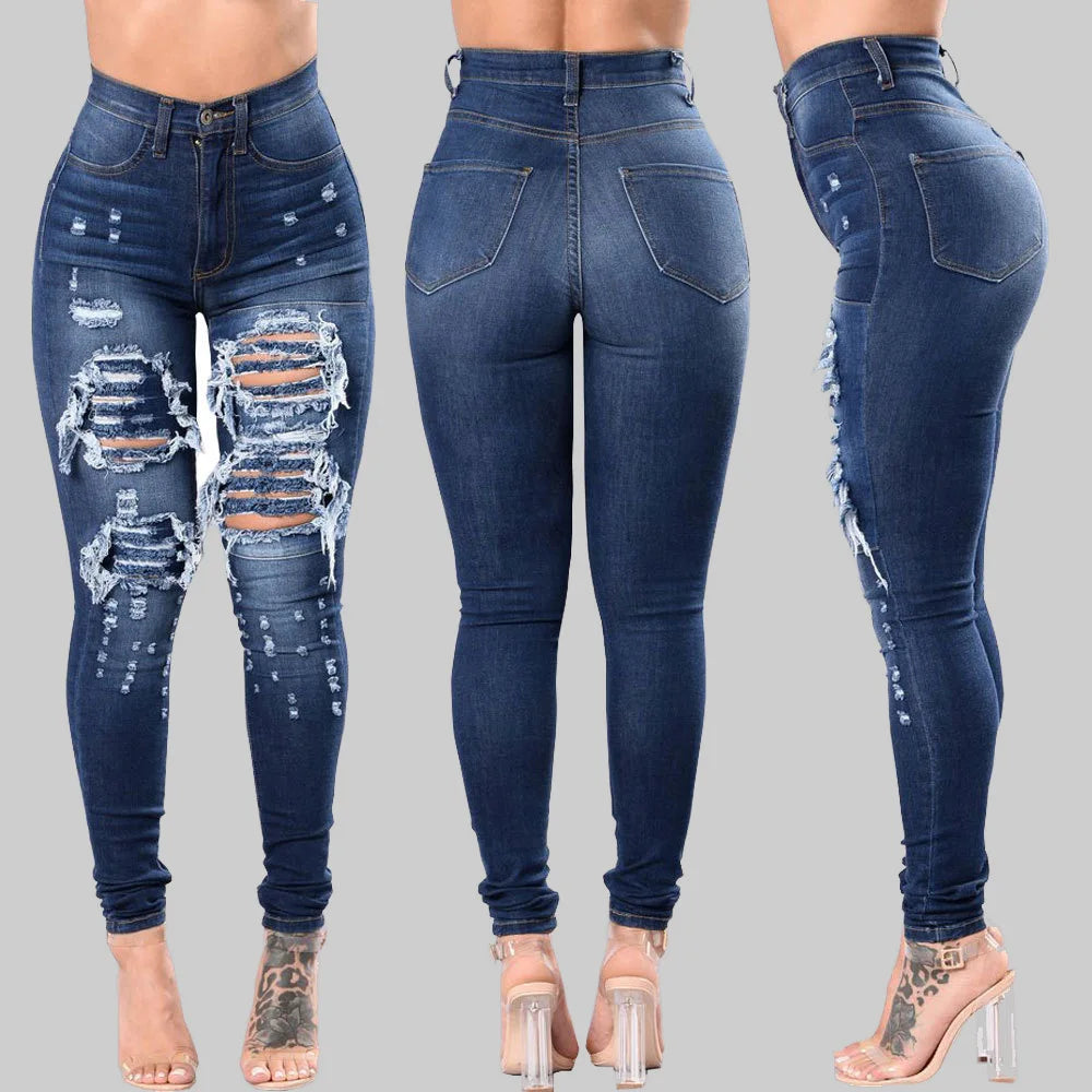 Women's Ripped Style Stretchy Jeans Collection