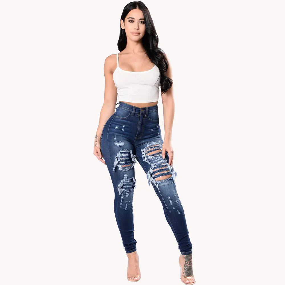 Women's Ripped Style Stretchy Jeans Collection