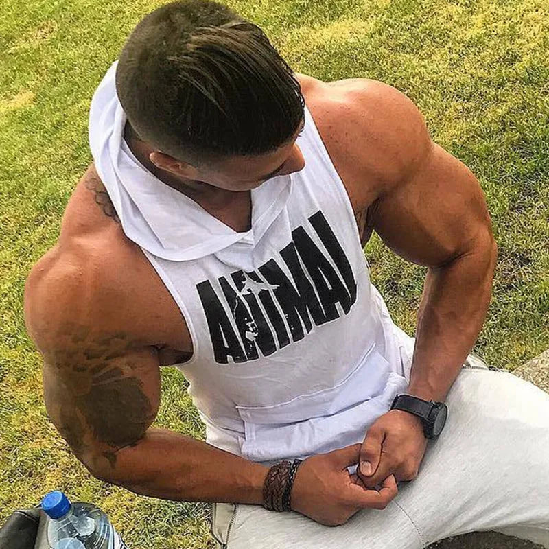 Men's ANIMAL Fitness & Bodybuilding Hood Tank Collection