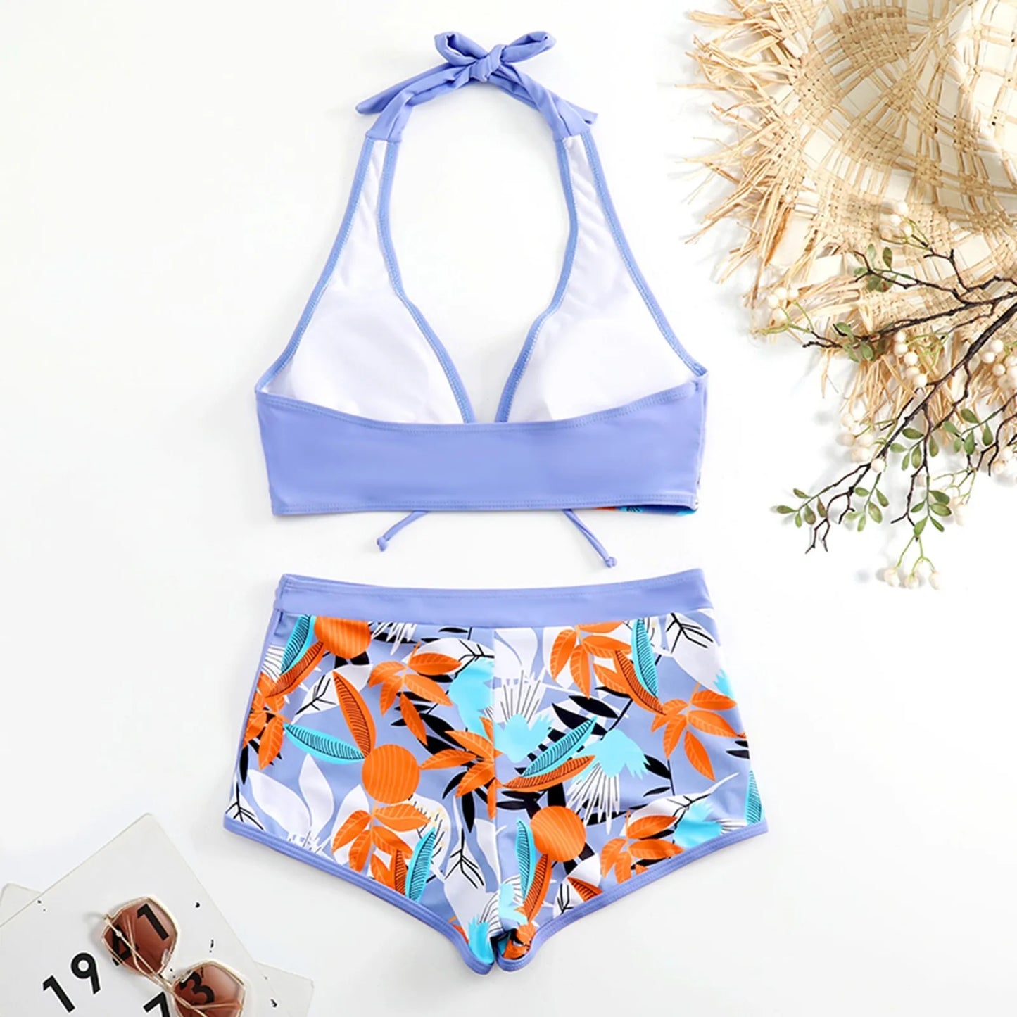 Retro Leaf Print Bikini Collection