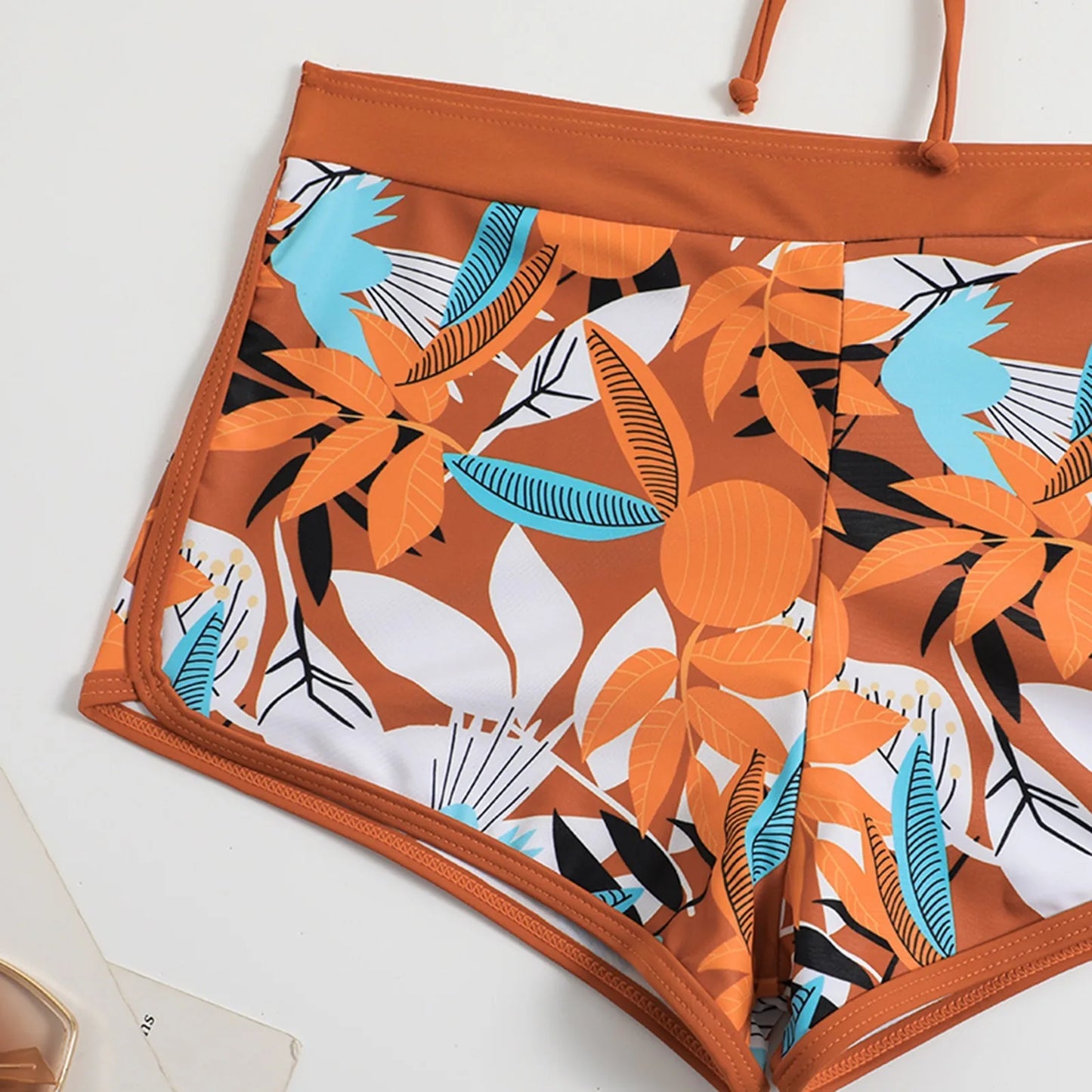 Retro Leaf Print Bikini Collection