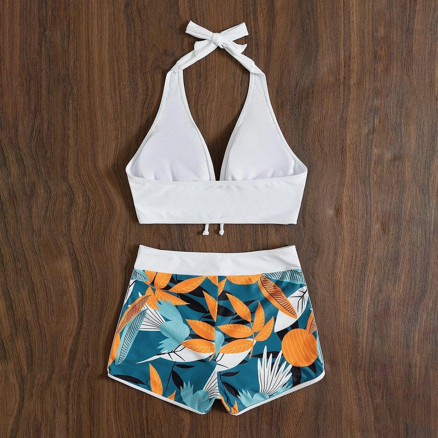 Retro Leaf Print Bikini Collection