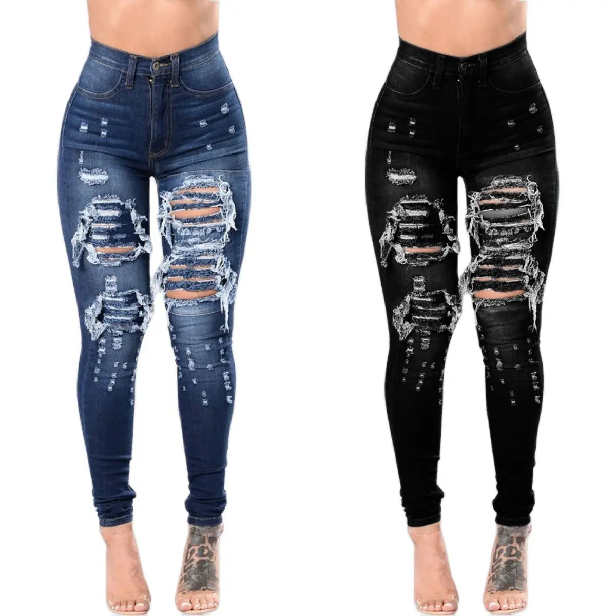 Women's Ripped Style Stretchy Jeans Collection
