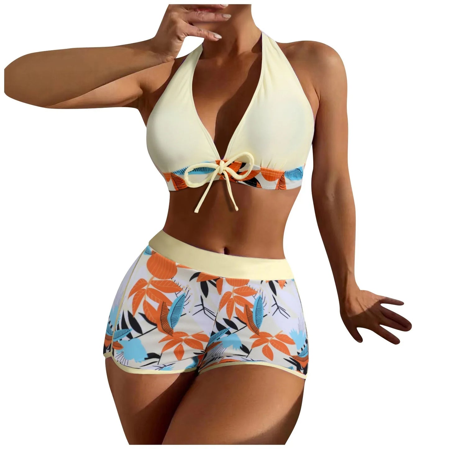 Retro Leaf Print Bikini Collection