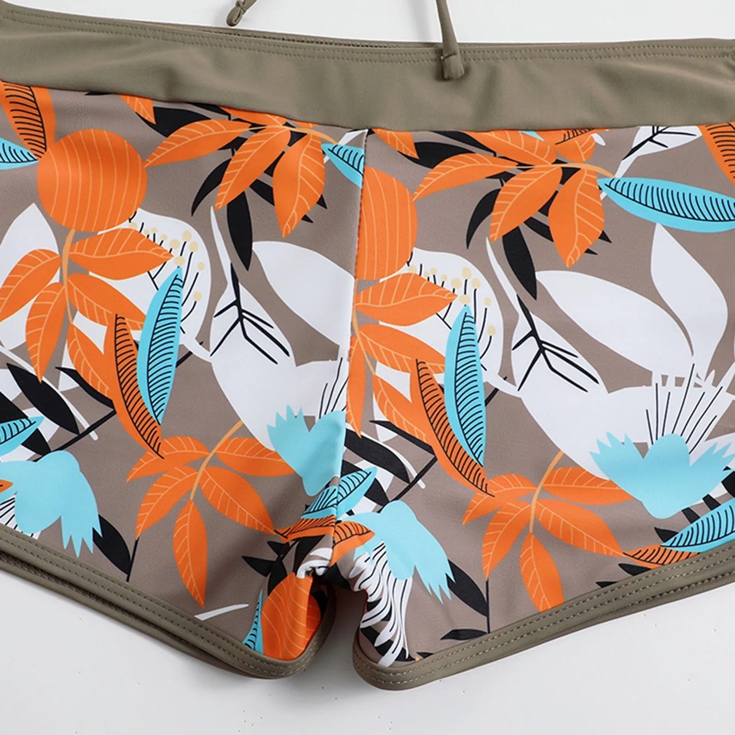 Retro Leaf Print Bikini Collection