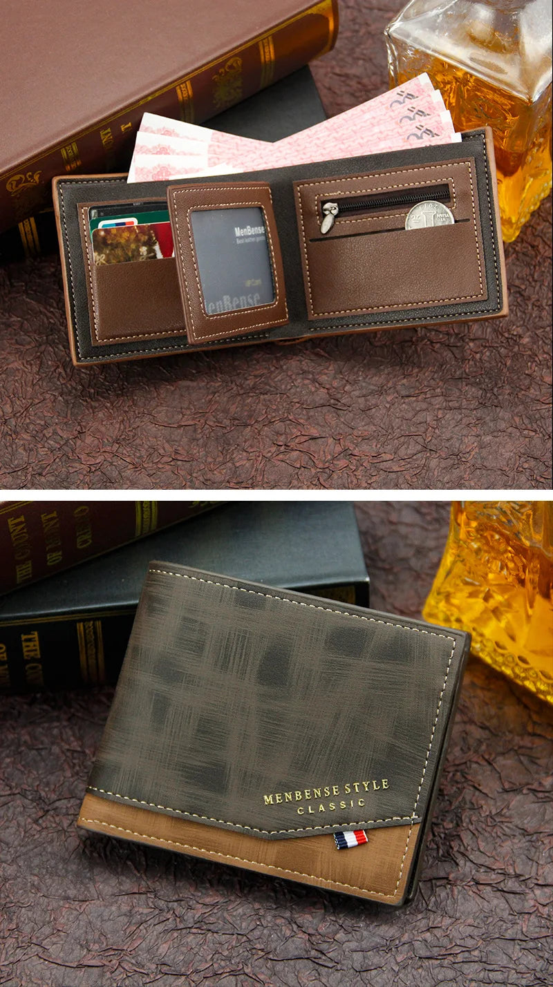Men's Short Frosted Large Capacity Leather Wallet Collection
