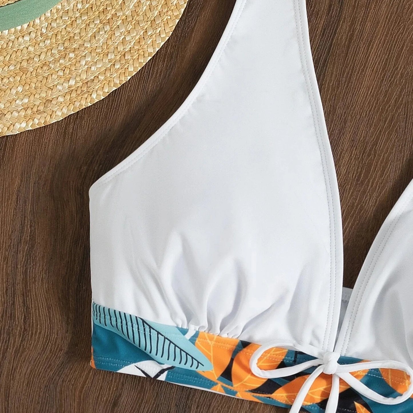 Retro Leaf Print Bikini Collection