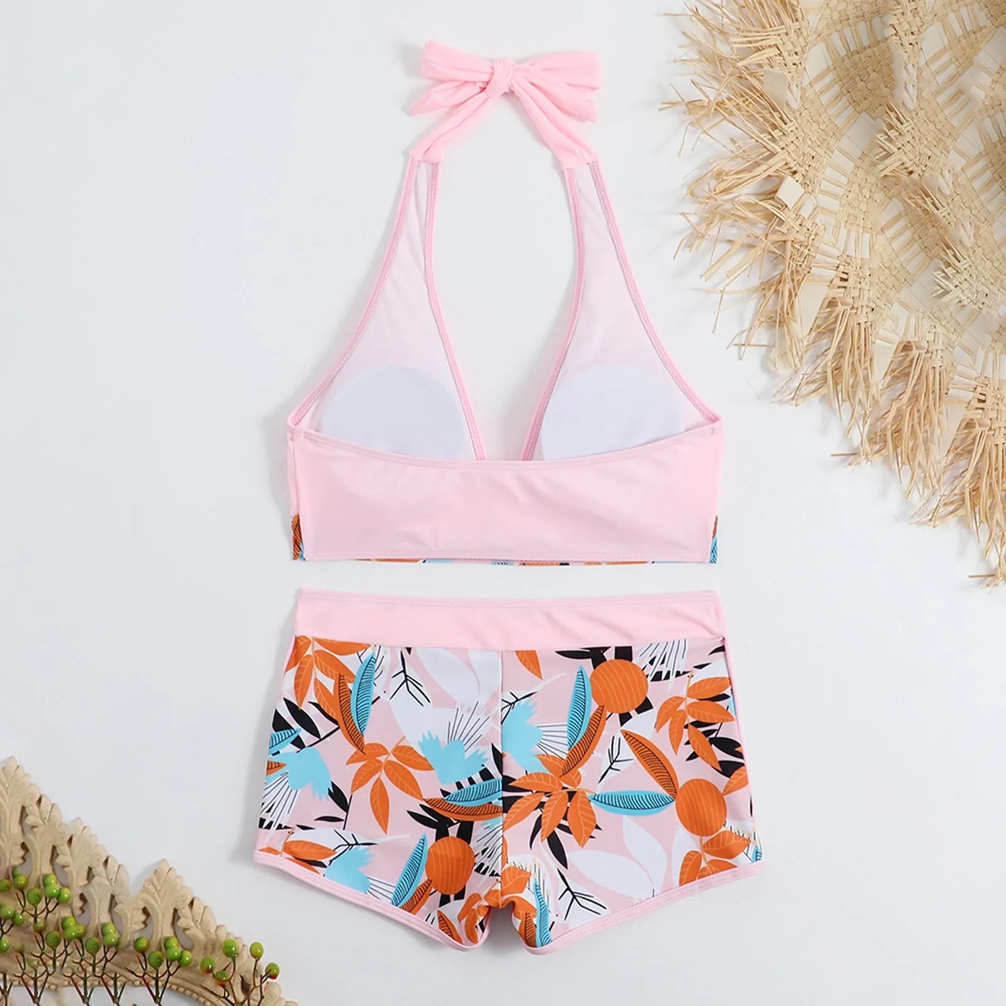 Retro Leaf Print Bikini Collection