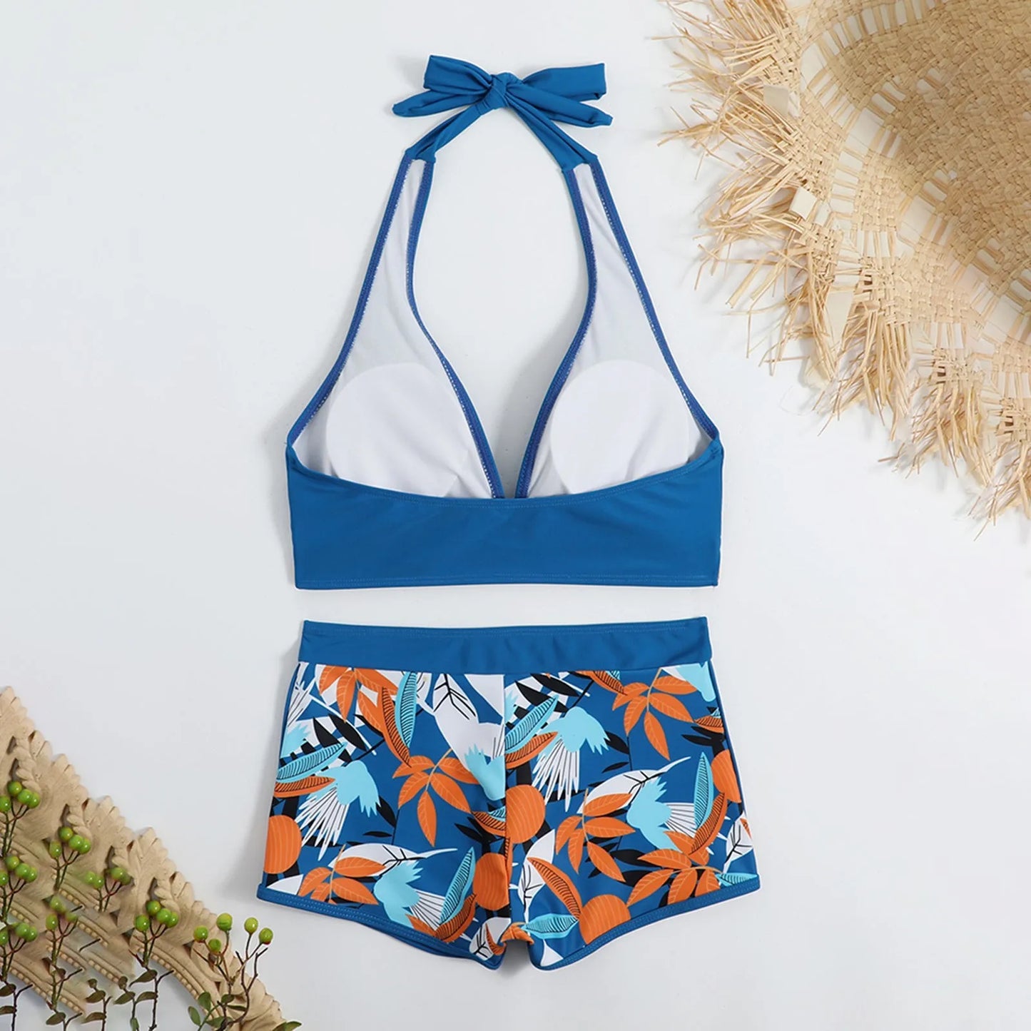 Retro Leaf Print Bikini Collection