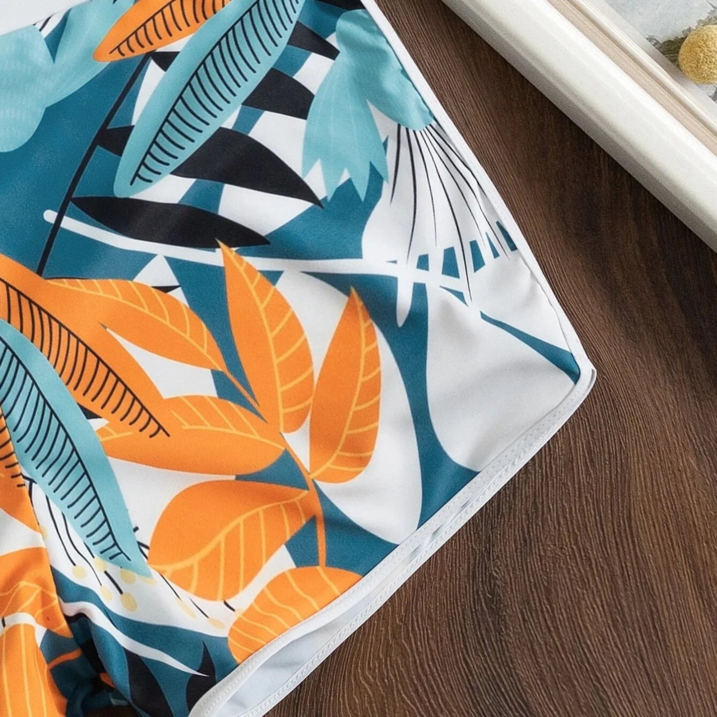 Retro Leaf Print Bikini Collection