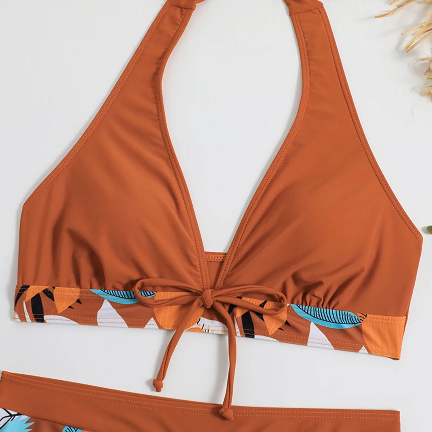 Retro Leaf Print Bikini Collection