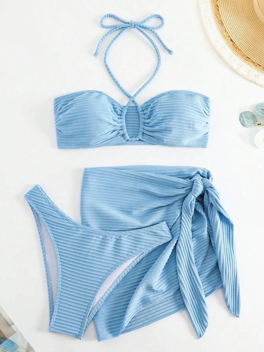 Three Piece String Bikini Skirt Swimsuit Collection