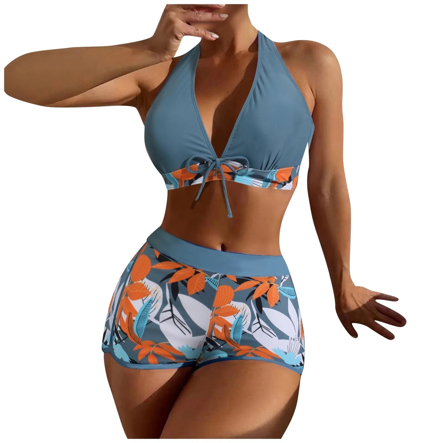 Retro Leaf Print Bikini Collection
