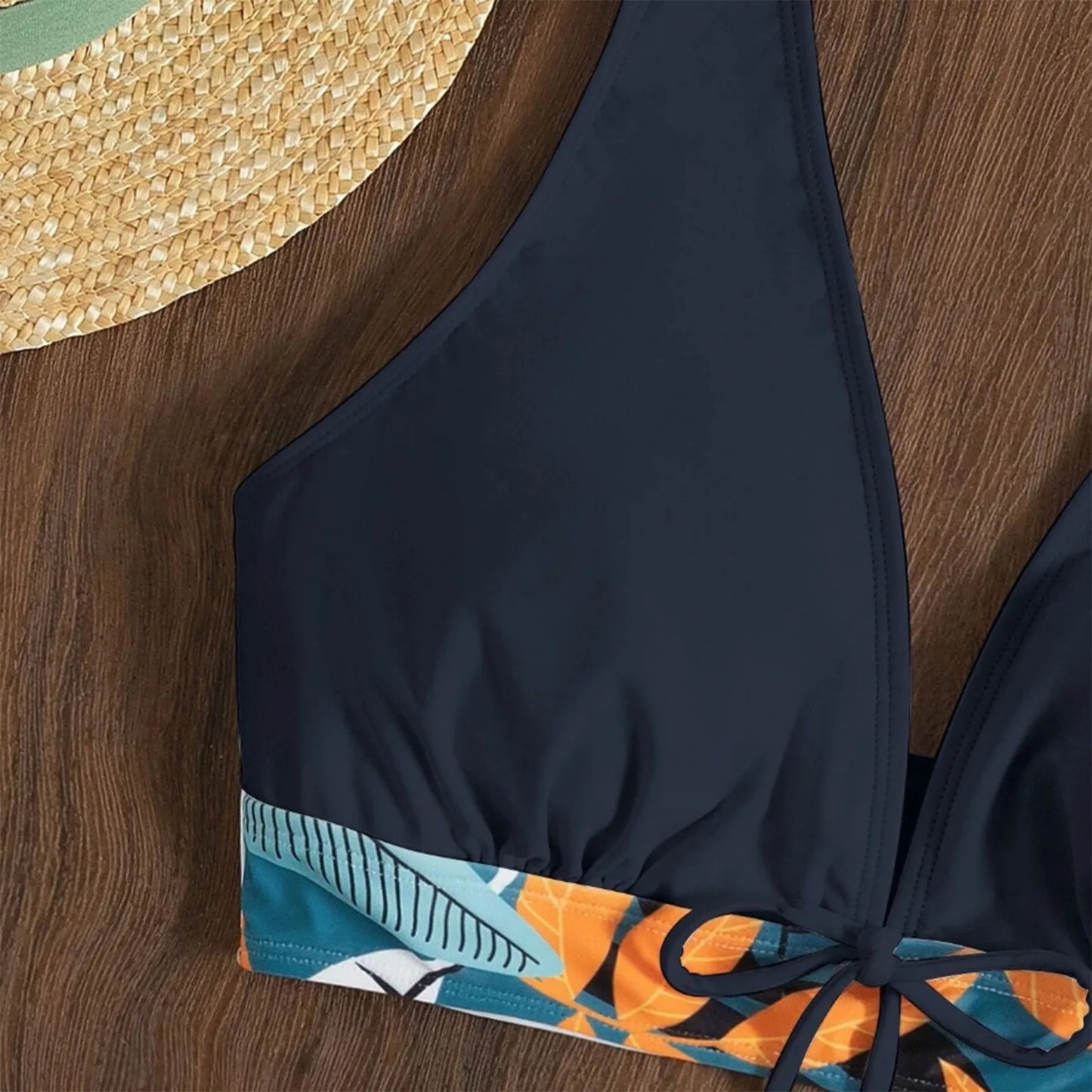 Retro Leaf Print Bikini Collection