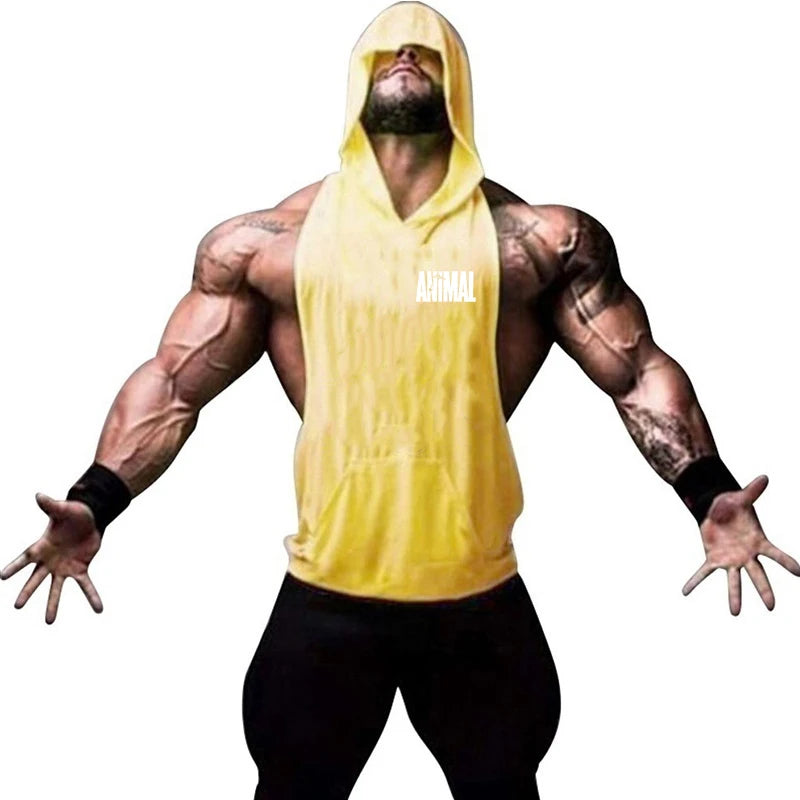 Men's ANIMAL Fitness & Bodybuilding Hood Tank Collection