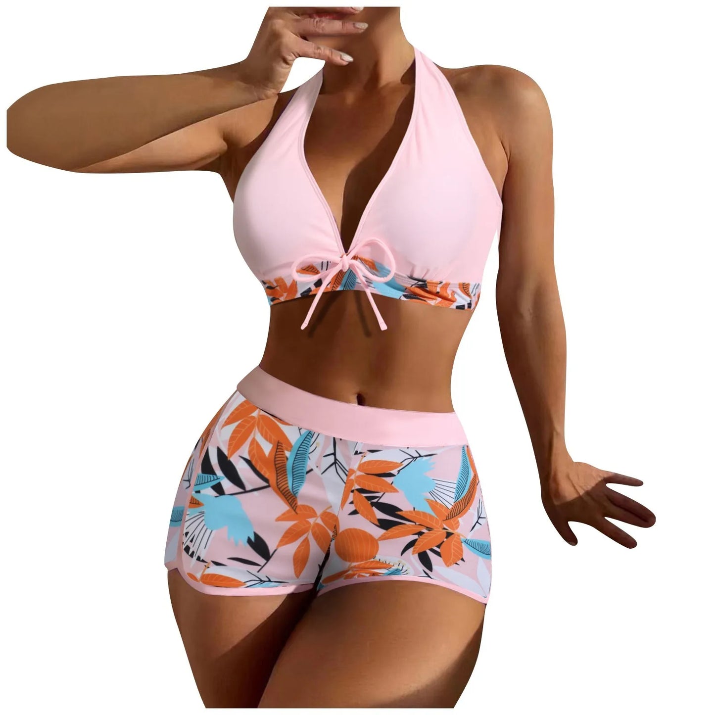 Retro Leaf Print Bikini Collection