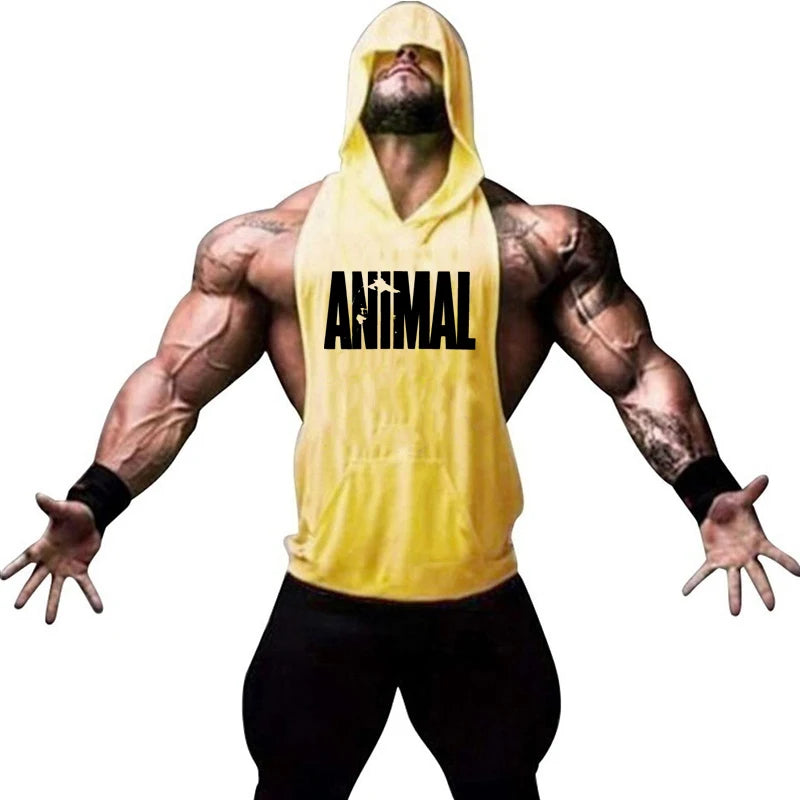 Men's ANIMAL Fitness & Bodybuilding Hood Tank Collection