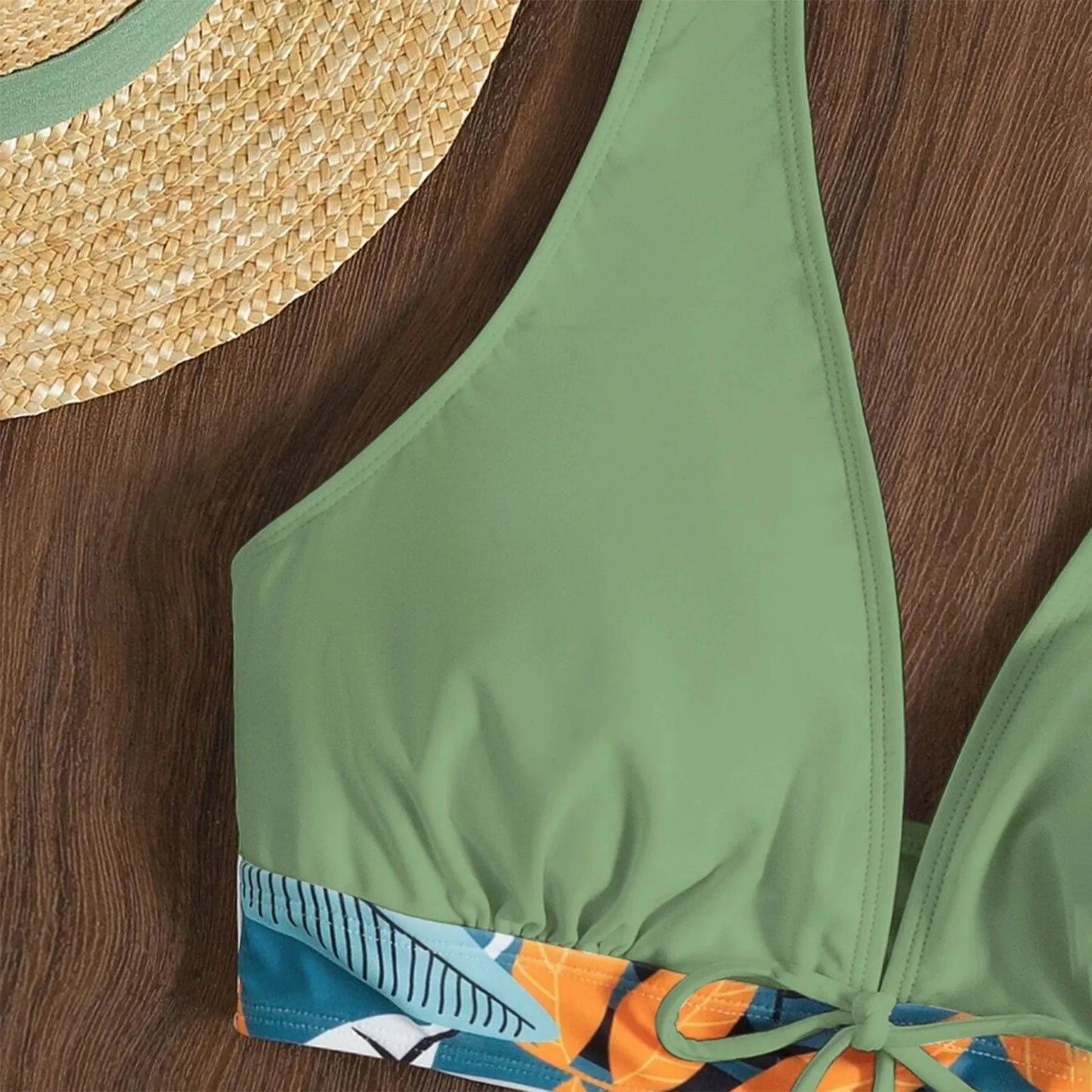 Retro Leaf Print Bikini Collection