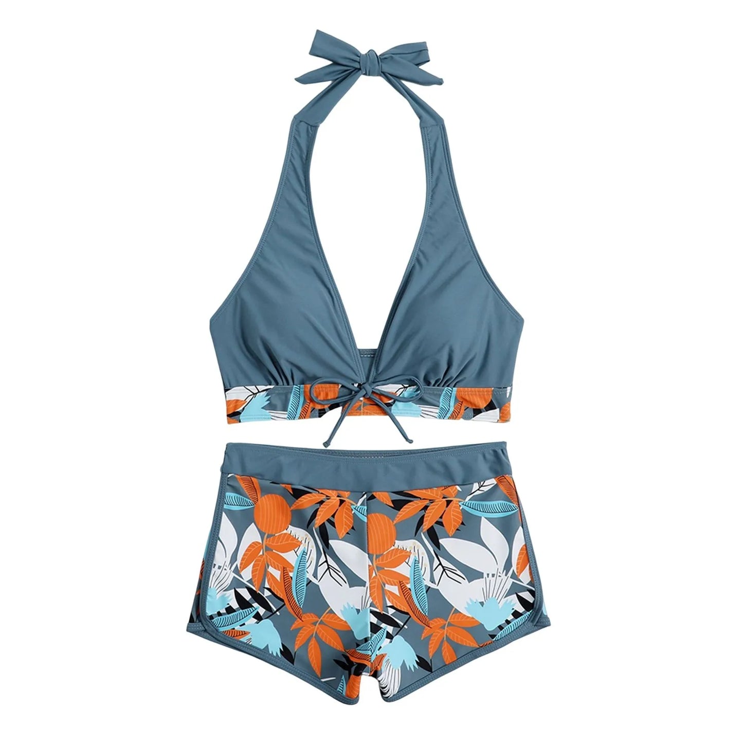 Retro Leaf Print Bikini Collection