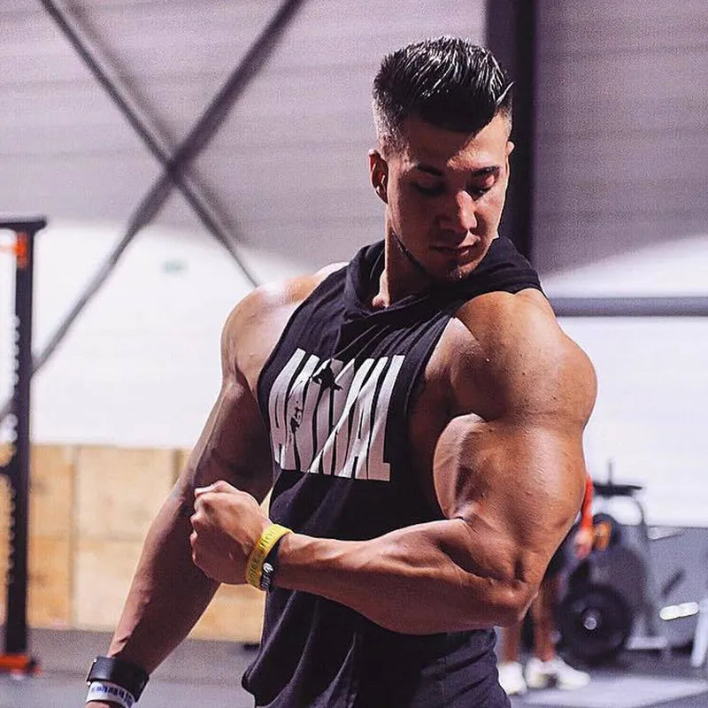 Men's ANIMAL Fitness & Bodybuilding Hood Tank Collection