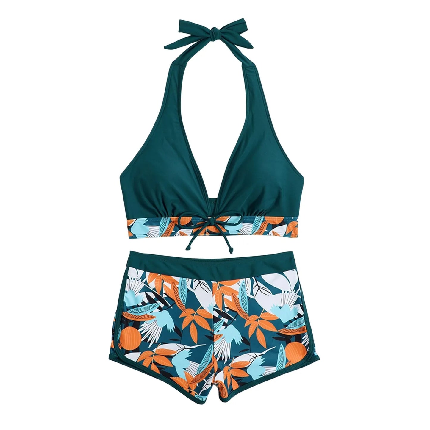 Retro Leaf Print Bikini Collection