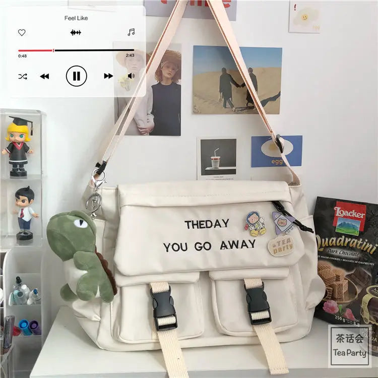 Nylon Letter Clamshell Crossbody Bag Collection