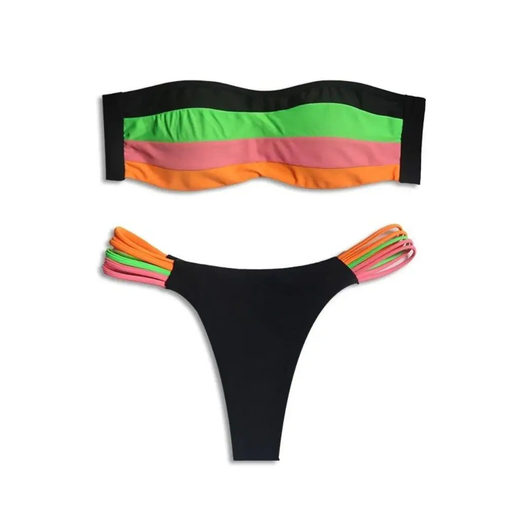 Rainbow Striped Bikini Collection