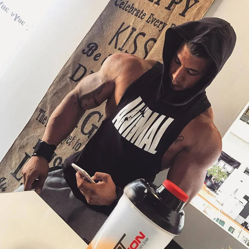 Men's ANIMAL Fitness & Bodybuilding Hood Tank Collection
