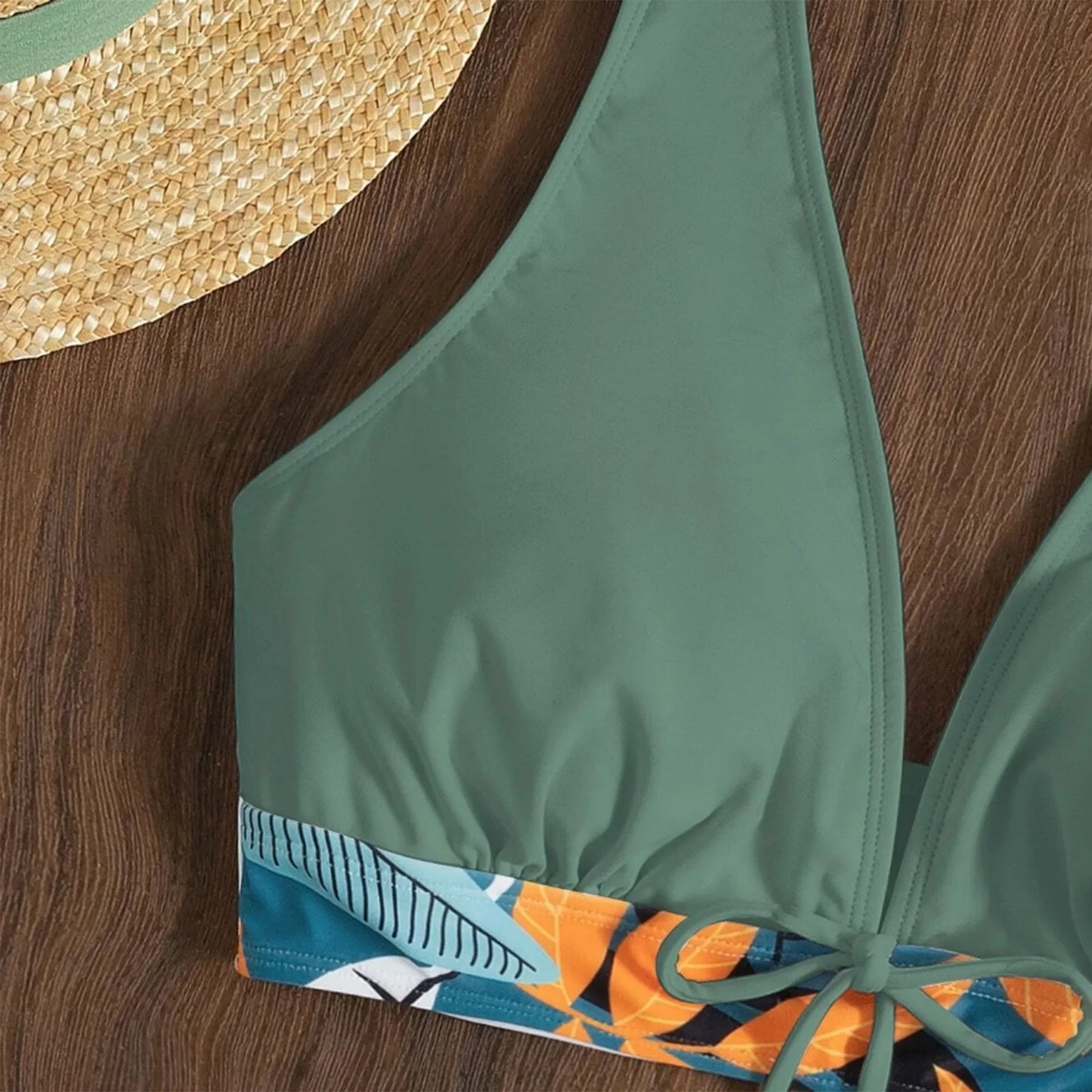 Retro Leaf Print Bikini Collection