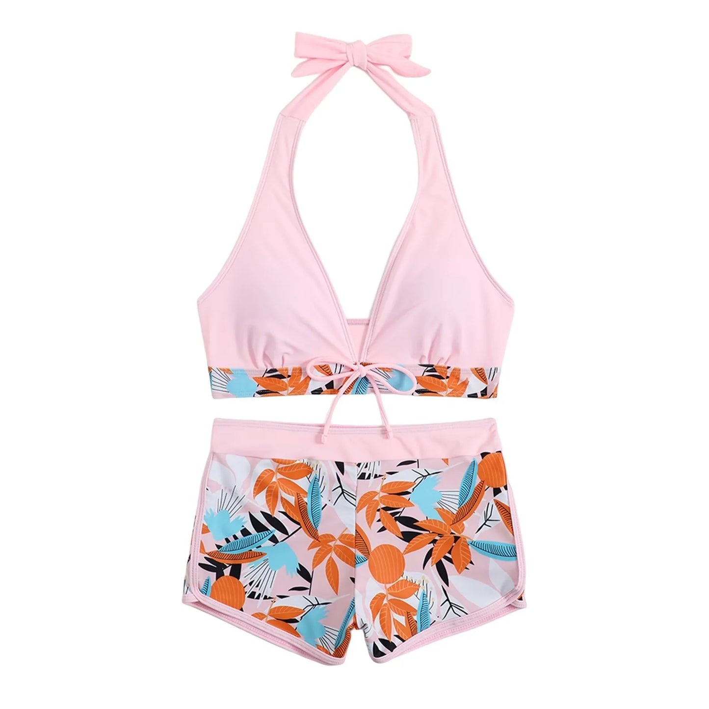 Retro Leaf Print Bikini Collection