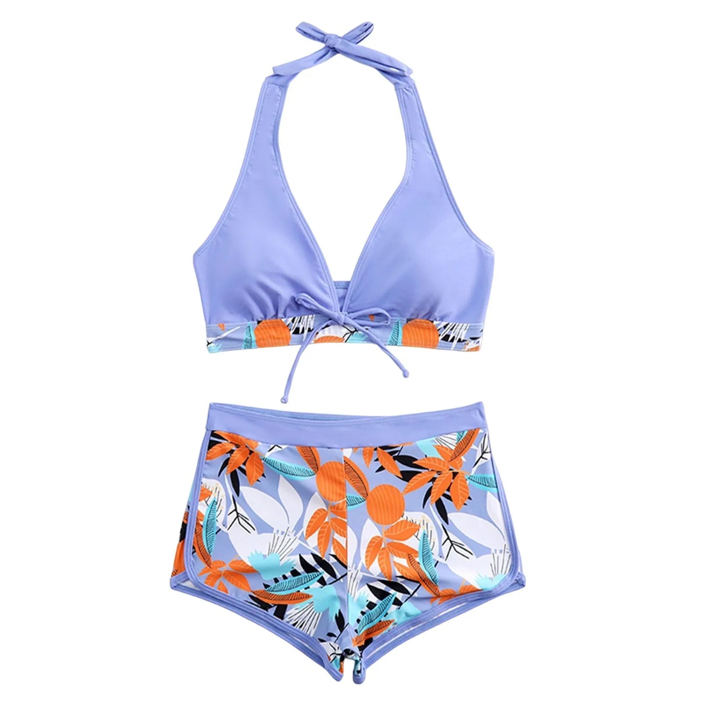 Retro Leaf Print Bikini Collection