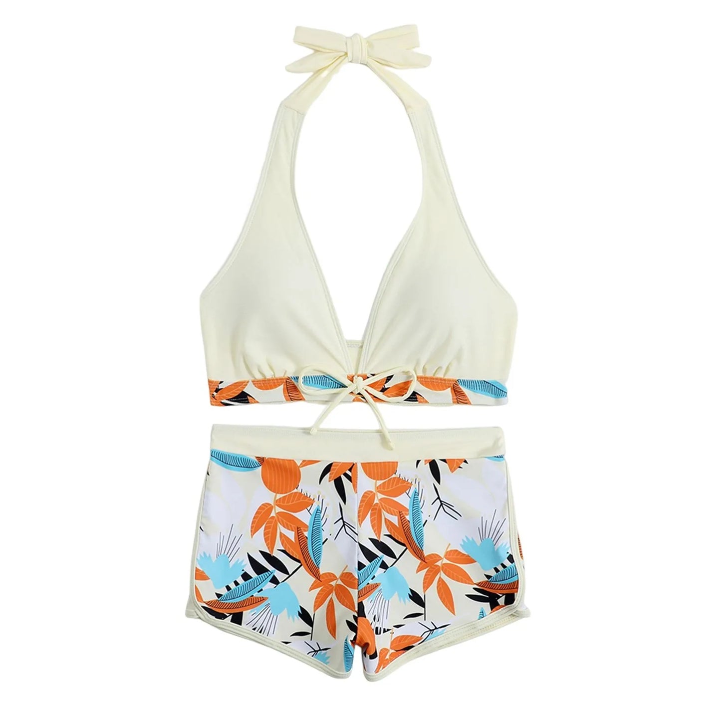 Retro Leaf Print Bikini Collection
