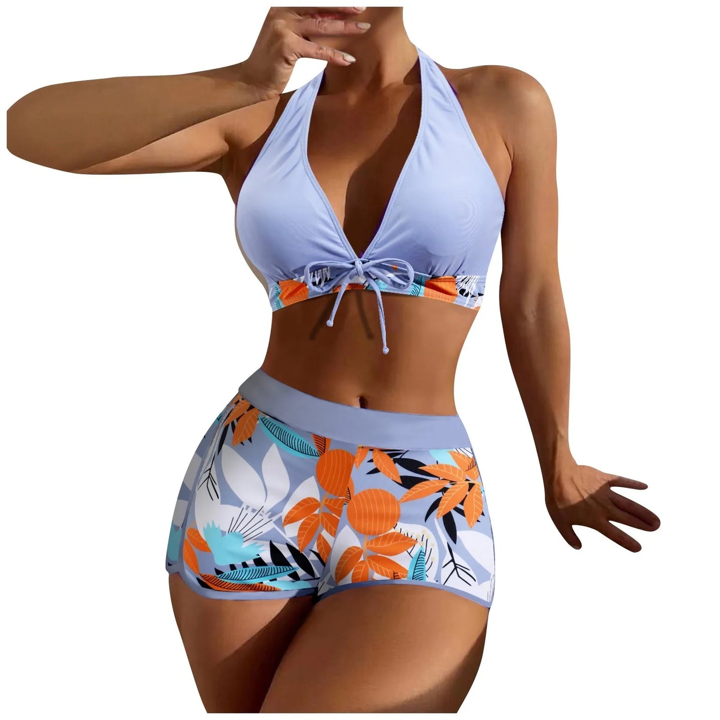 Retro Leaf Print Bikini Collection