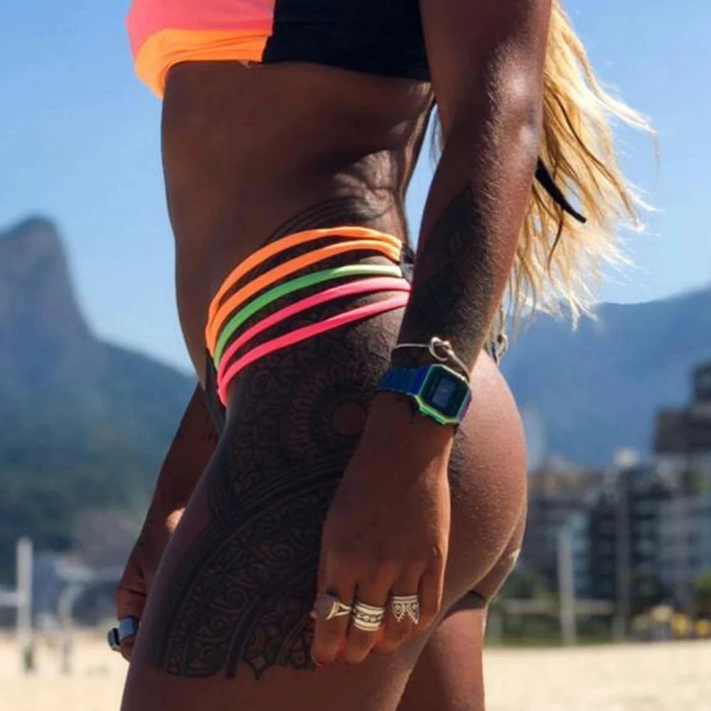 Rainbow Striped Bikini Collection