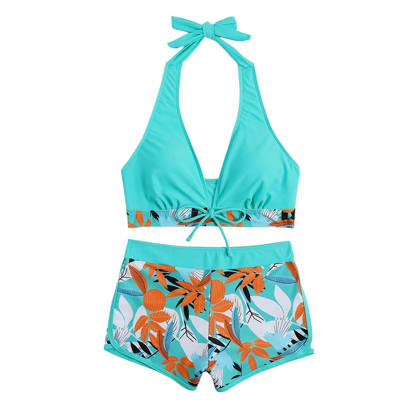 Retro Leaf Print Bikini Collection