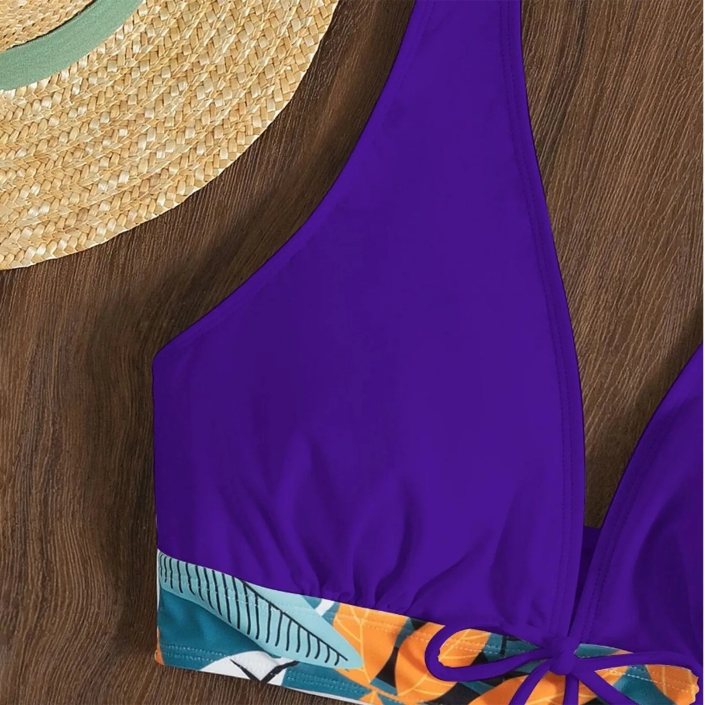Retro Leaf Print Bikini Collection