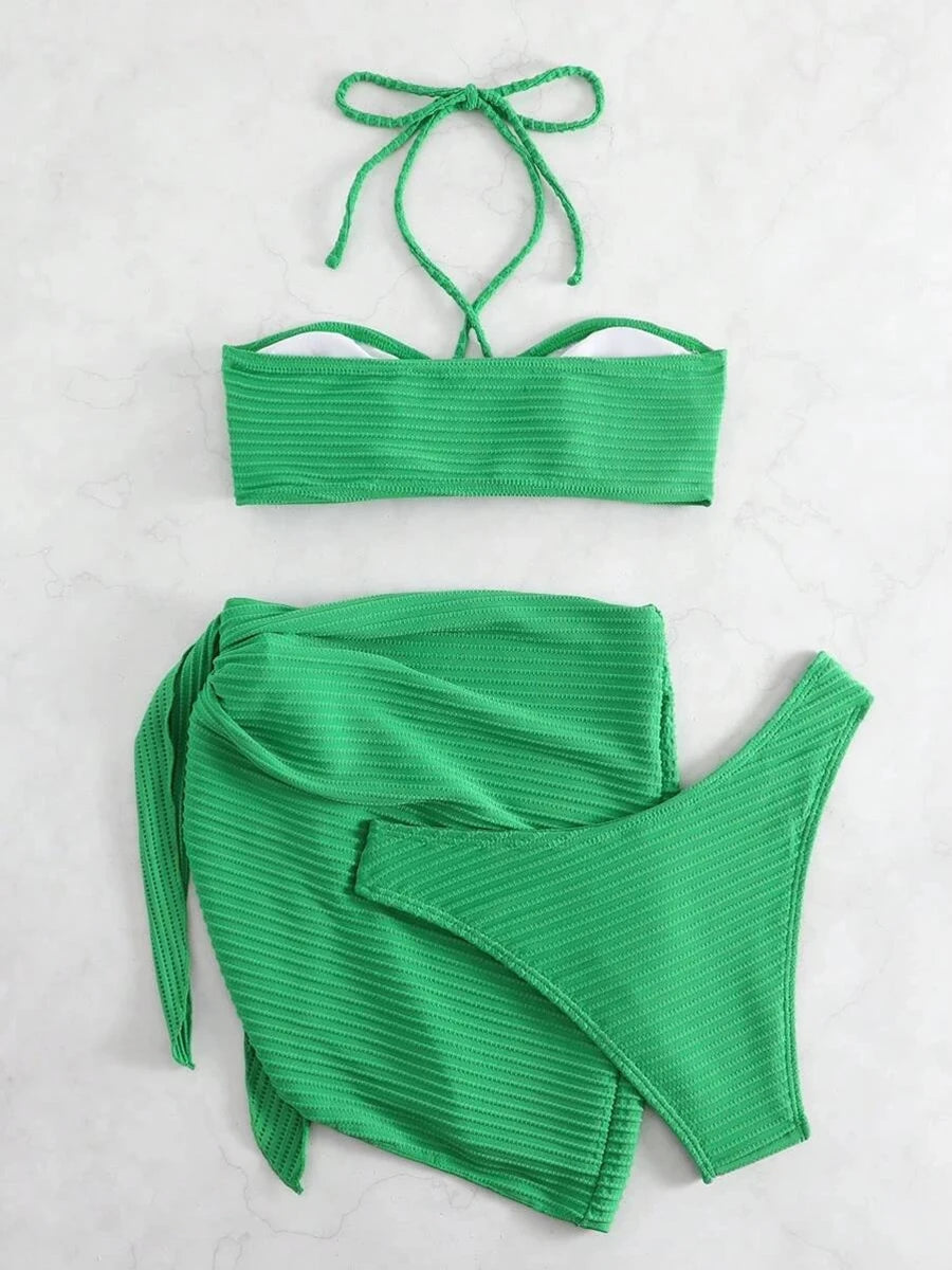 Three Piece String Bikini Skirt Swimsuit Collection