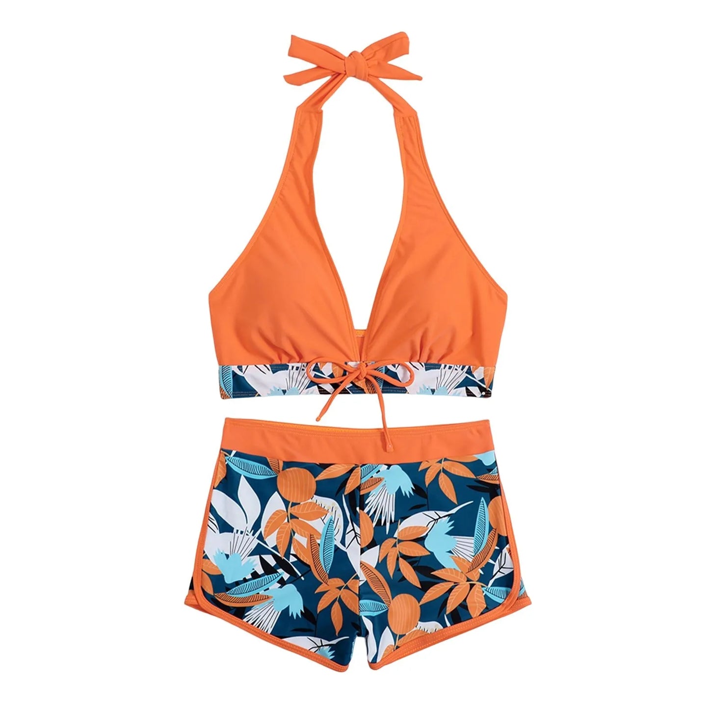 Retro Leaf Print Bikini Collection