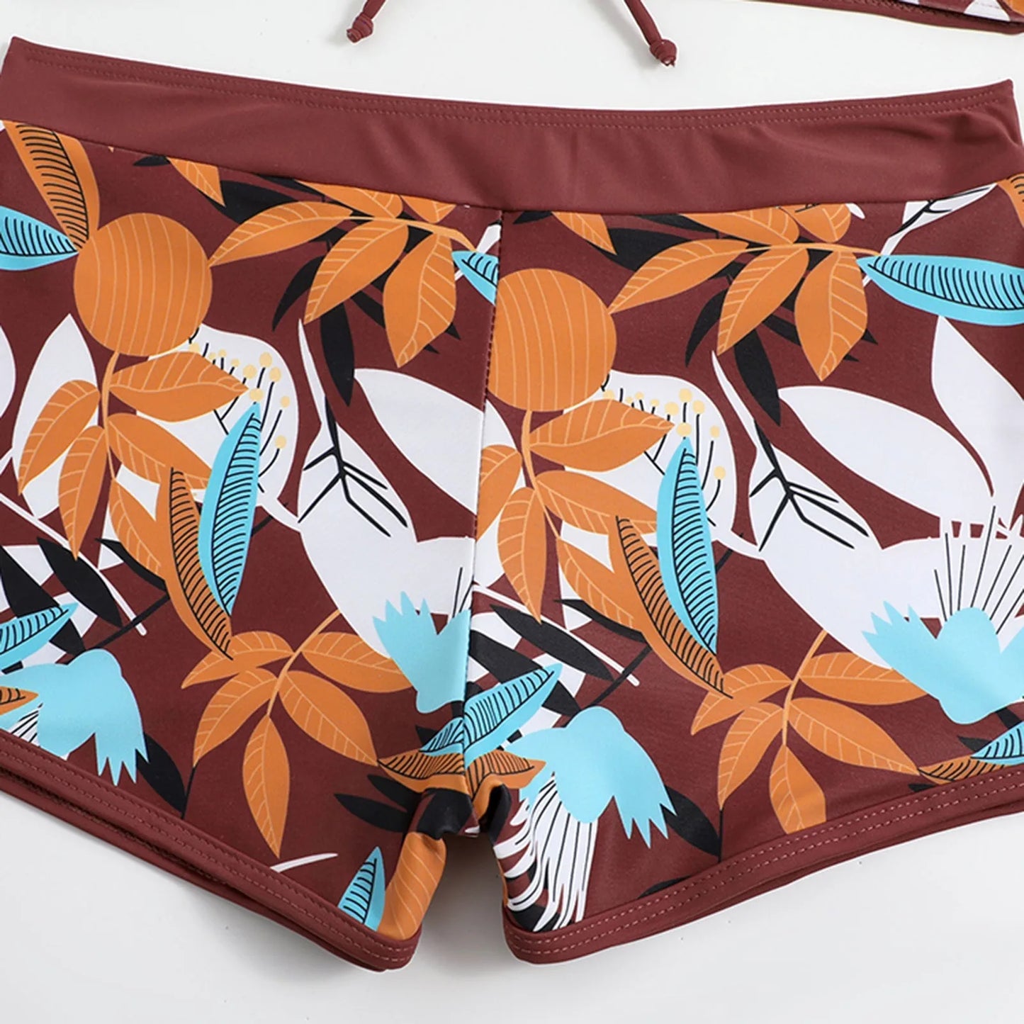 Retro Leaf Print Bikini Collection