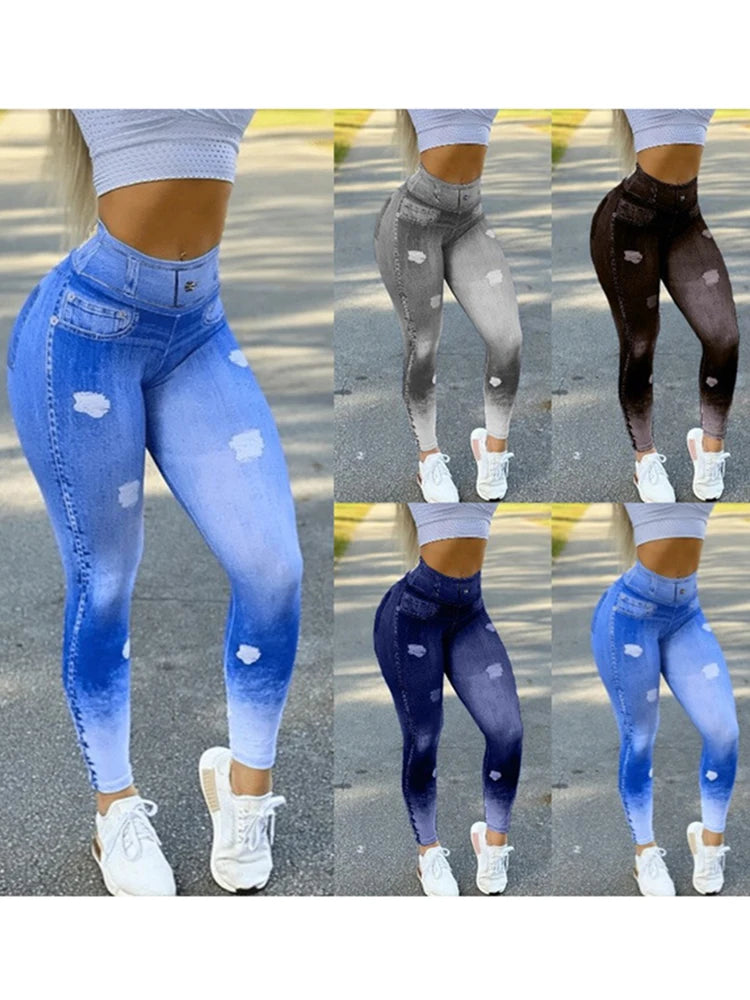 Women's Denim Style Leggings Collection