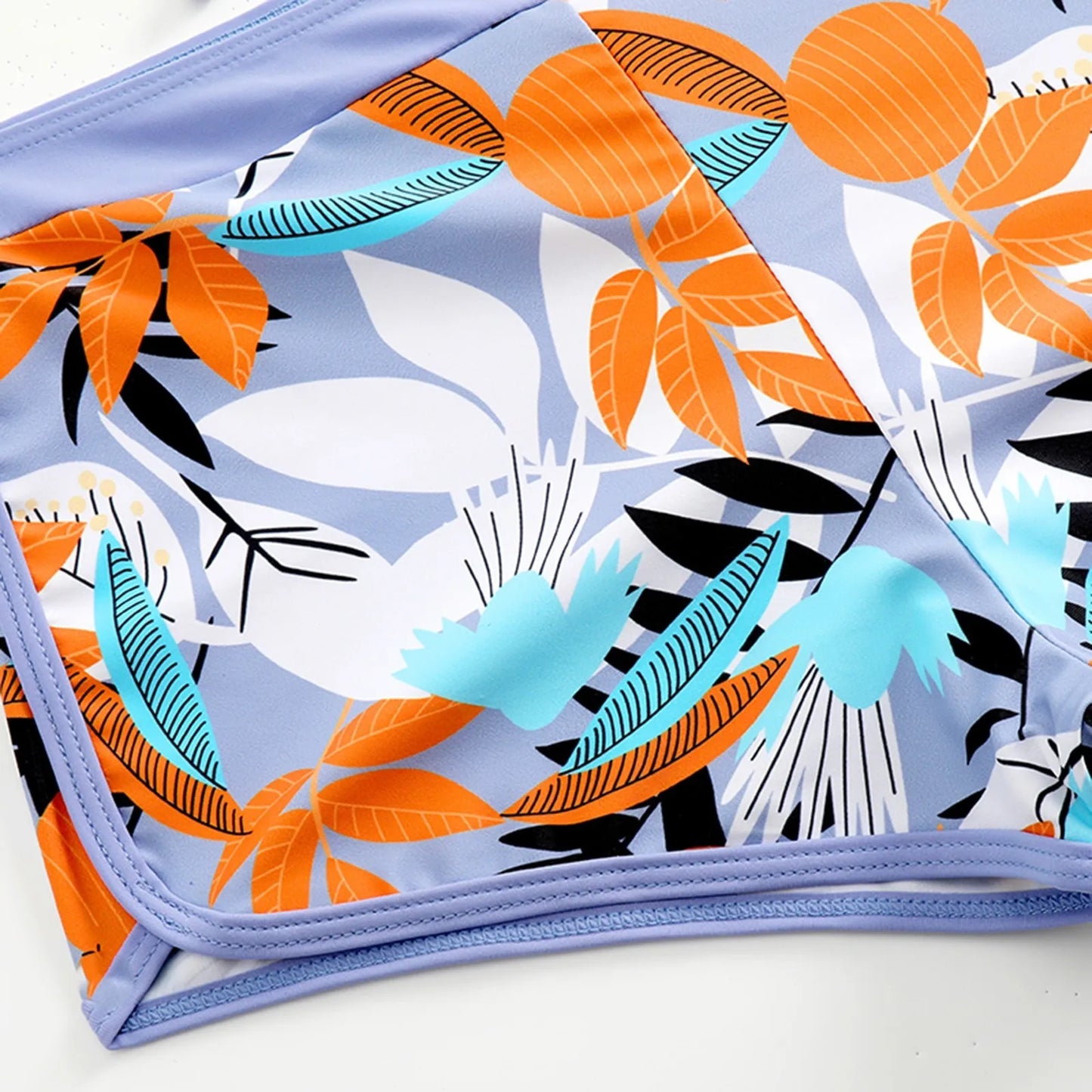 Retro Leaf Print Bikini Collection