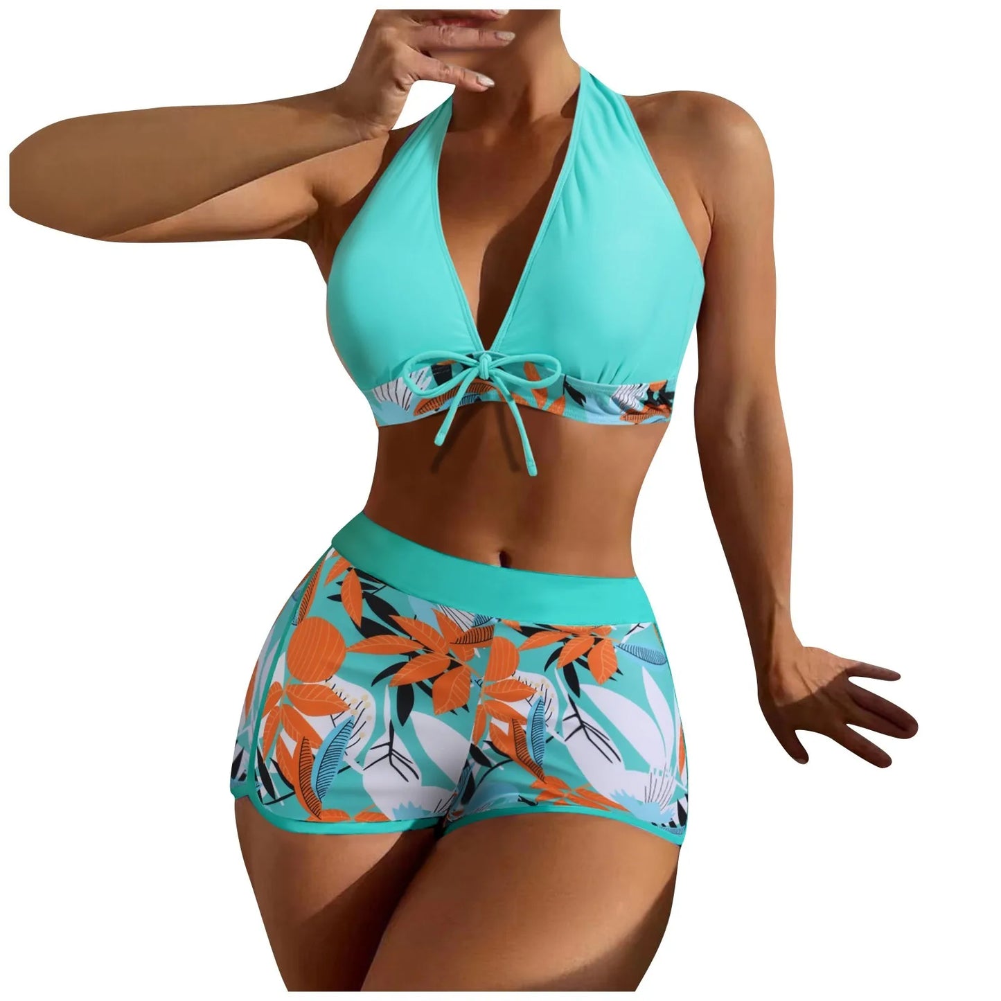 Retro Leaf Print Bikini Collection