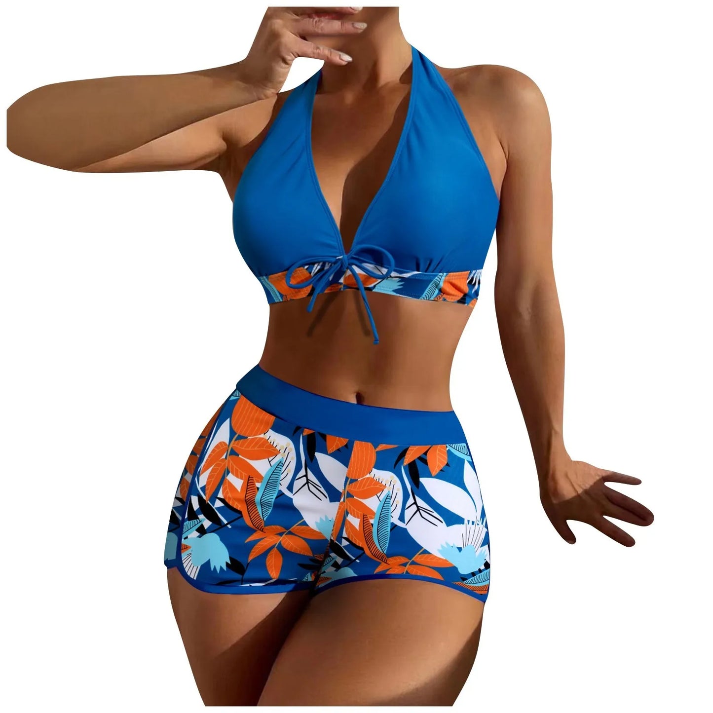 Retro Leaf Print Bikini Collection