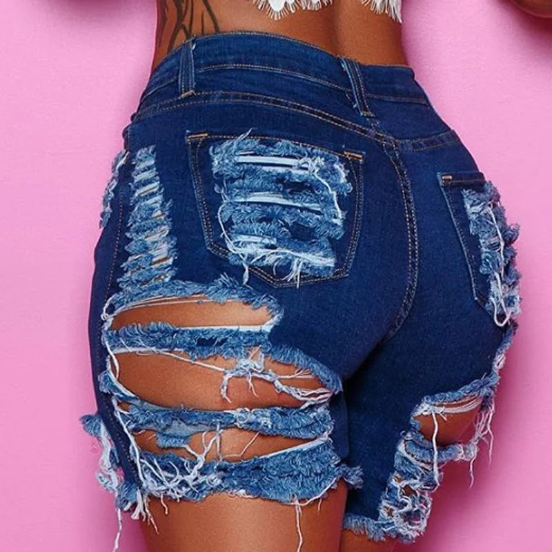 Ripped Denim Shorts Collection