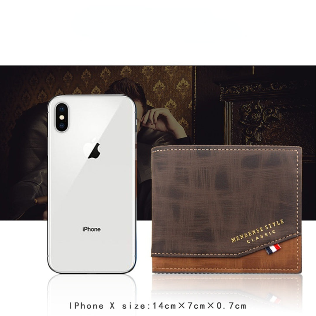 Men's Short Frosted Large Capacity Leather Wallet Collection