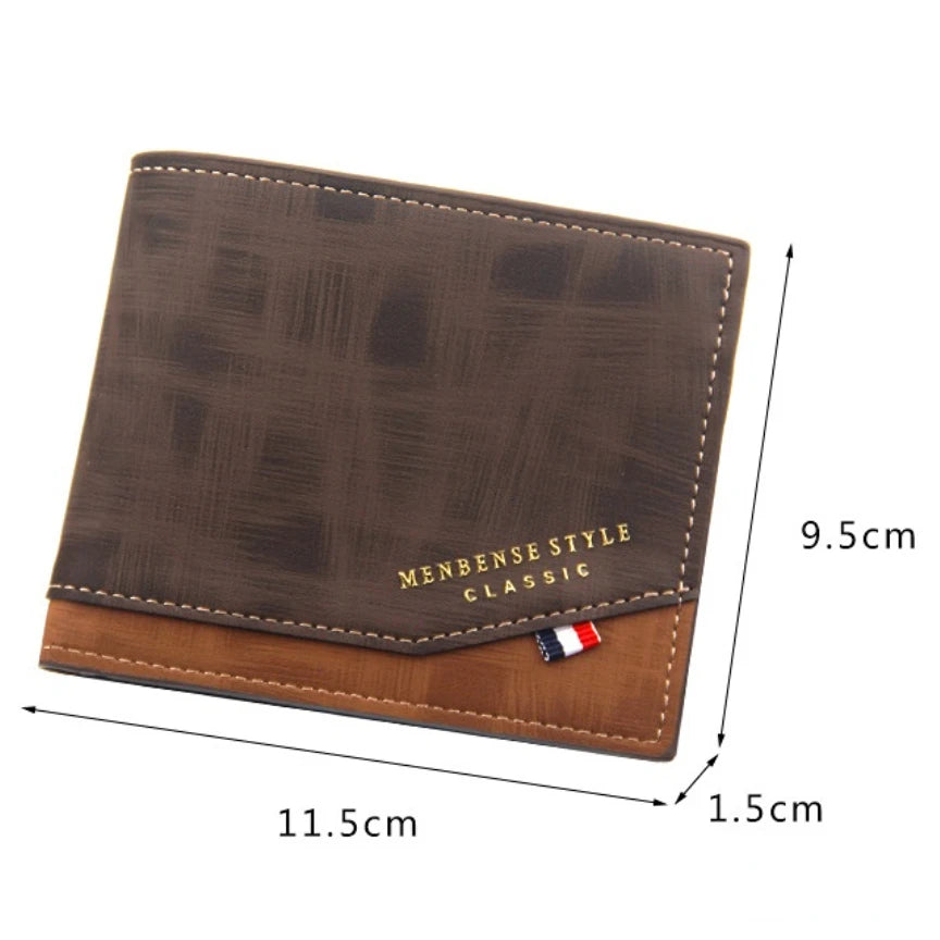 Men's Short Frosted Large Capacity Leather Wallet Collection