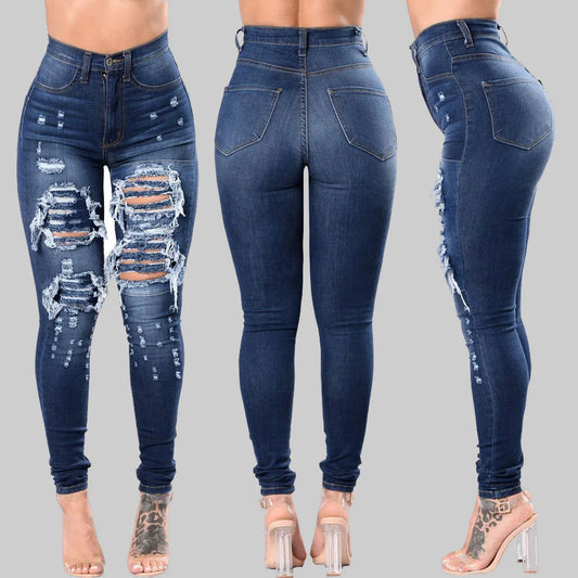 Women's Ripped Style Stretchy Jeans Collection