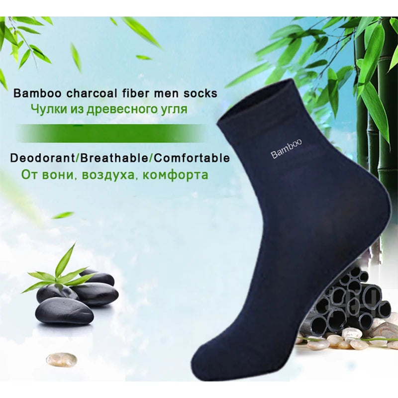 10 Pairs Men’s Luxury Bamboo Crew Socks Collection